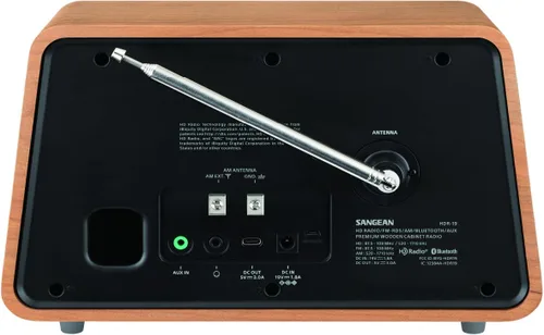 Miniatura 4 de Sangean HDR-19 HD Radio/AM/FM-RDS/Bluetooth/AUX Radio de gabinete de madera premium