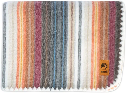 Miniatura 5 de Manta de lana de alpaca - Tamaño individual para cama y manta cálida, ligera, para sofá o campamento - Exterior - 75 x 38 pulgadas (blanco y marrón)