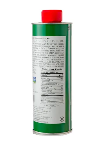 Miniatura 2 de Frankies Aceite de oliva orgánico extra virgen Lata de 16.9 onzas líquidas Aceite de oliva virgen extra siciliano real (EVOO) Aceitunas