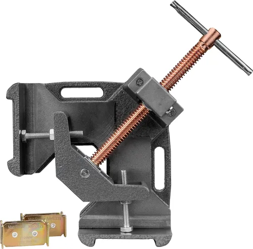 Strong Hand Tools, Hierro fundido resistente, abrazadera de ángulo recto de 90 grados, abrazadera de esquina, mandíbula oscilante ajustable,