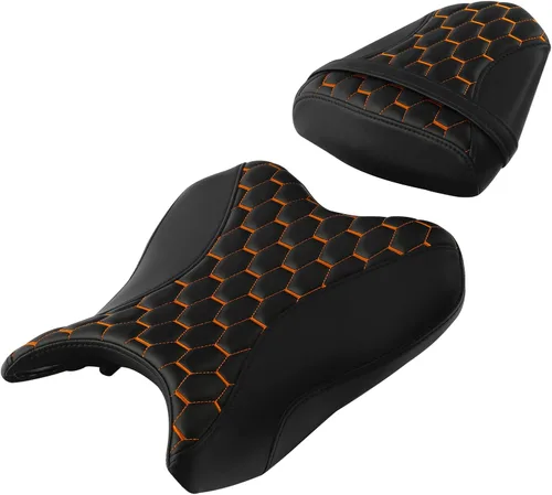 Miniatura 9 de TCT-MOTORPARTS Fundas de asiento delantero y trasero de motocicleta para Yamaha YZFR6 YZF R6 YZF-R6 2006-2007 (negro y rojo #1)
