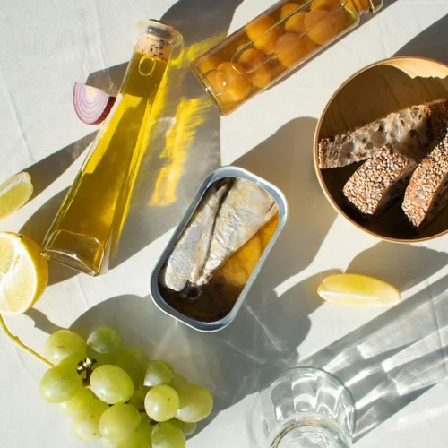 Miniatura 3 de Ati Manel Sardinas enlatadas en aceite de oliva y limón 4.41 oz de pescado enlatado Paquete de 3 latas de 4.41 oz