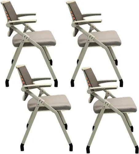 Miniatura 16 de 【1 unidad】 Silla ergonómica con ruedas giratorias de malla para anidación de invitados, apilamiento para oficina, escuela, aula, entrenamiento