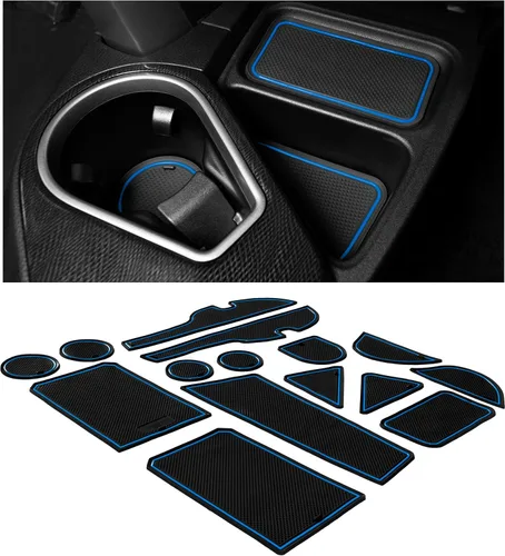 Miniatura 10 de CupHolderHero Compatible con accesorios Toyota Tundra 2014-2021 - Insertos de portavasos antideslizantes antipolvo, tapetes para consola central