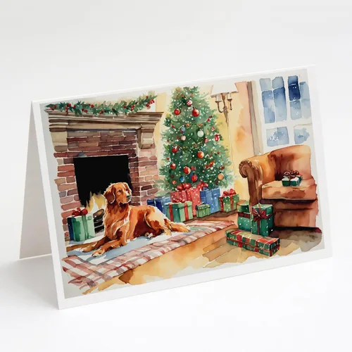 Miniatura 107 de Caroline's Treasures DAC2753GCA7P Paquete de 8 tarjetas de felicitación navideña acogedora de Husky siberiano Tarjetas en blanco con sobres
