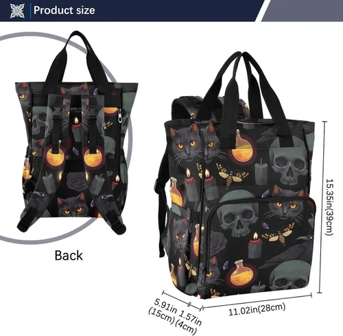 Miniatura 3 de MNSRUU Bolsa de pañales de calavera gris, mochila multifunción para pañales de viaje, bolsa de pañales de gran capacidad, mochilas para cambiar