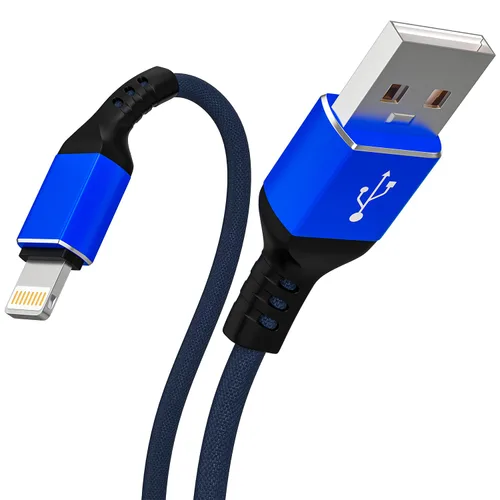 Miniatura 3 de Ironten Cable de carga para iPhone, certificado MFi de Apple, 1 paquete de 6 pies, color azul, largo, de carga rápida, sincronización de datos