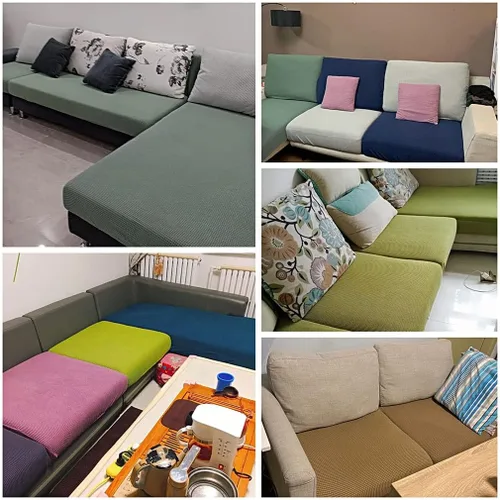 Miniatura 4 de Fundas para sofá de 2, 3, 4, 1 plazas, fundas de cojín elásticas para sofá, funda de cojín de repuesto estampada, con parte inferior elástica