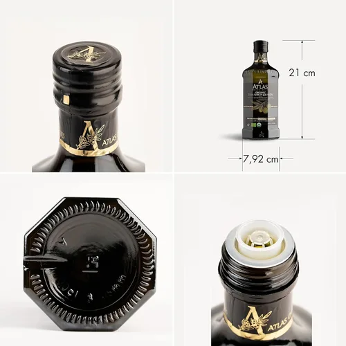 Miniatura 6 de Atlas - Aceite de oliva virgen extra prensado en frío, rico en polifenoles, de Marruecos, recién cosechado y sin procesar, procedente de una única