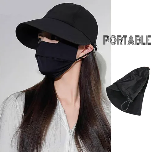 Miniatura 4 de huablo UPF 50+ Womens Sun Hat Wide Brim Sun Hat UV Protection Hiking Fishing Hat Adjustable Head Circumference for Easy Carry Negro