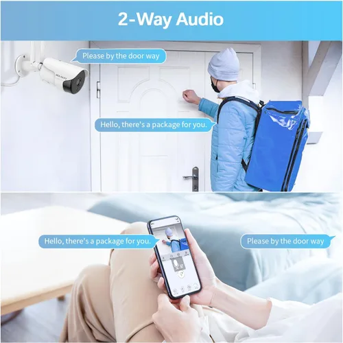 Miniatura 3 de WEILAILIFE 【Audio bidireccional y antena dual mejorada】 Sistema de cámara de seguridad inalámbrica para exteriores con visión nocturna de 27.4