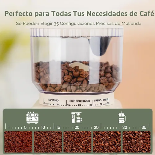 Miniatura 5 de Máquina de Espresso Gevi 20 Bar con Molinillo, Juego de Cafetera Espresso Profesional con 35 Configuraciones de Molienda Precisas, Máquinas