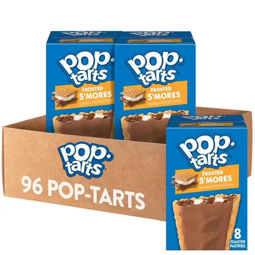 Pop-Tarts - Tostadas, alimentos para el desayuno, bocadillos para niños, paquete de valor, S'mores glaseados (64 Pop-Tarts)