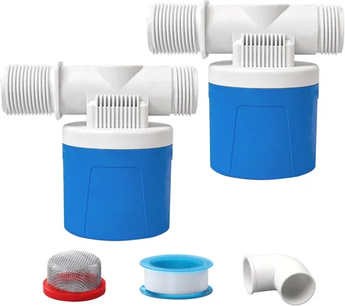 Válvula de flotador de agua de entrada lateral de 1 pulgada, paquete de 2 válvulas automáticas de control de nivel de agua para tanque de agua,