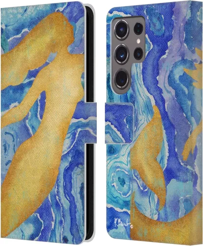 Head Case Designs Funda de piel con licencia oficial de Paul Brent Agate Mermaid Coastal para Samsung Galaxy S24 Ultra 5G