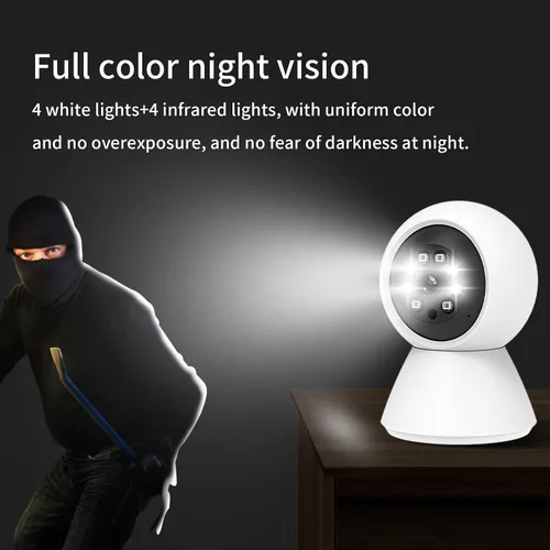 Miniatura 6 de EVERSECU Cámara de seguridad HD 2K 3.0MP WiFi para el hogar, panorámica/inclinación, seguimiento automático humanoide, audio de 2 vías, visión
