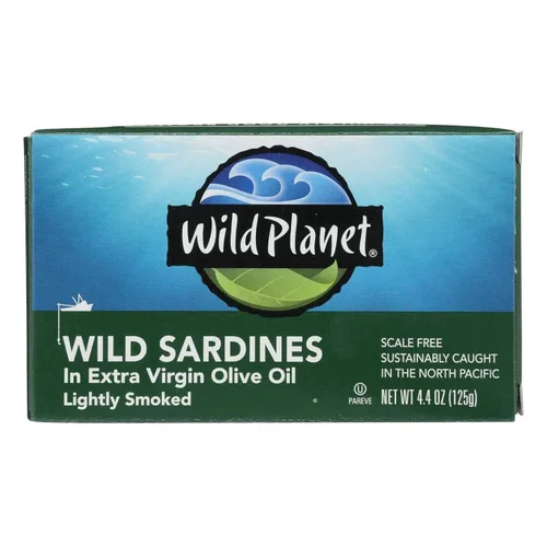Wild Planet Sardinas silvestres en aceite de oliva virgen extra (12 x 4.375 onzas) (paquete múltiple a granel)