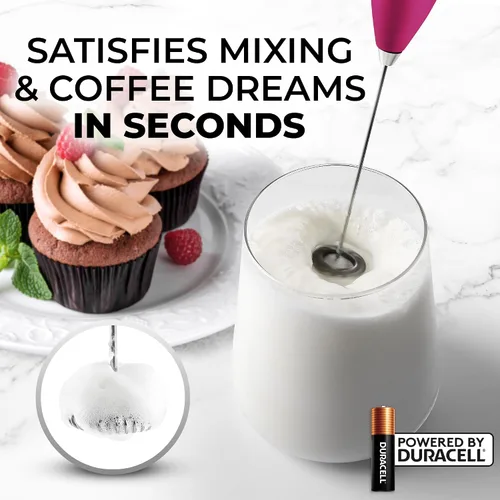 Miniatura 482 de Zulay Milk Boss Espumador de leche potente manual, hace espuma para latte, batidor para mezclar bebidas, café, miniespumador para capuchino, frappé