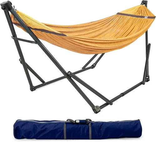 Miniatura 10 de Tranquillo Unity - Soporte de hamaca ajustable, plegable, para camping, con soporte, capacidad de 800 lbs, soporte de hamaca doble de acero para 2