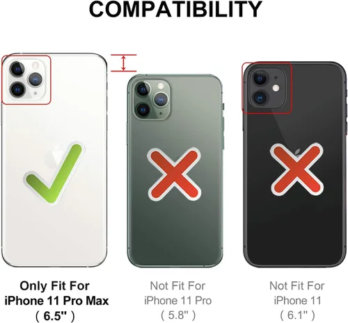 Miniatura 2 de HOOMIL Funda para iPhone 11 Pro Max de 6.5 pulgadas, antiamarilleo, protección contra caídas, carcasa trasera dura transparente antiarañazos