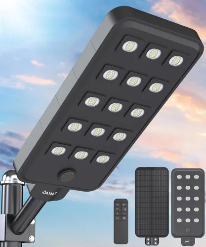 Miniatura 11 de JAYNLT X-13000W Luces de calle solares al aire libre, luces de estacionamiento comerciales ultragrandes de 6500K del atardecer al amanecer, luz