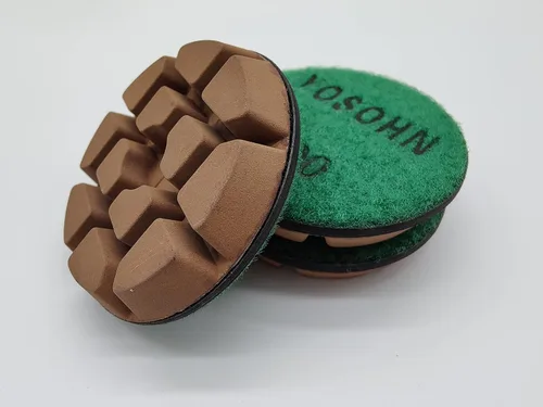 Miniatura 2 de Yosohn Almohadillas de pulido de diamante de 3 pulgadas para piso de concreto, grado profesional, alto rendimiento, juego de 3, con alfombrilla