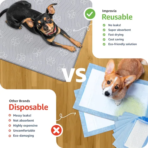 Miniatura 3 de IMPROVIA® Tapete impermeable extragrande para perros - Protector de piso lavable jumbo para parque de juegos, almohadilla antideslizante