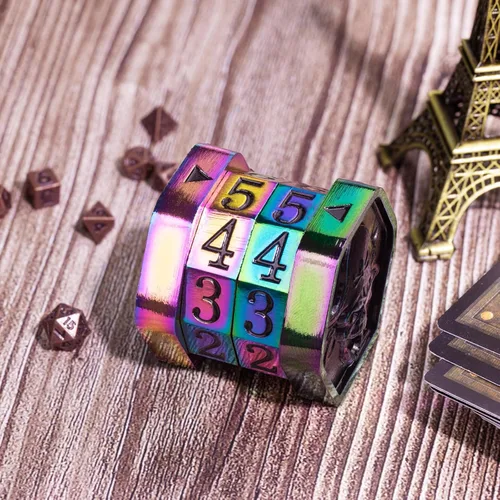 Miniatura 2 de MTG Life Counter Wheel - Contador de vida de metal MTG, juego de dados pequeños, embalaje de caja de regalo para tarjetas, juegos de mesa Colorido