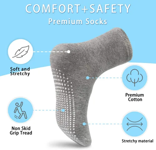 Miniatura 6 de GRPSKCOS Calcetines Antideslizantes para Bebés 12 Pares Calcetines Antideslizantes para Niños Pequeños de 0-7 Años Infantes Niños Pequeños Niños