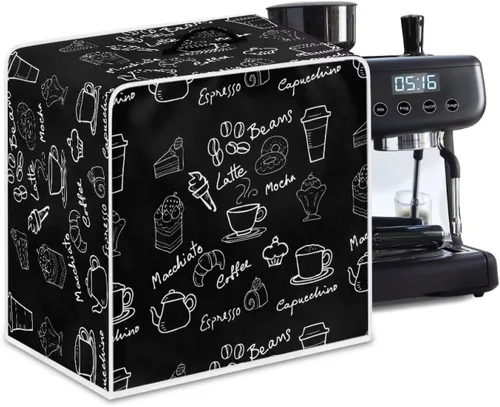 Miniatura 34 de Funda para cafetera, poliéster, azul, se adapta a la mayoría de máquinas de café estándar, protector resistente al polvo, huellas dactilares