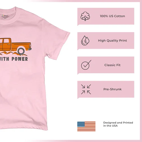 Miniatura 45 de Tee Hunt Camisetas gráficas y camisetas sin mangas para hombre Roll with Power Pickup Truck