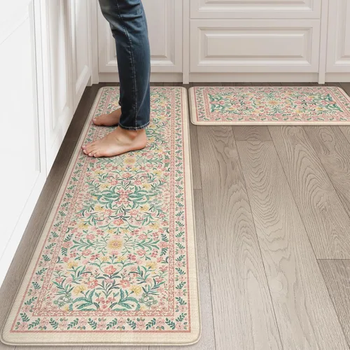 Miniatura 10 de Collive Tapetes de Cocina Acolchados Anti Fatiga, Tapete de Piso de Cocina Impermeable Antideslizante, Alfombras de Escritorio, Alfombra Cómoda