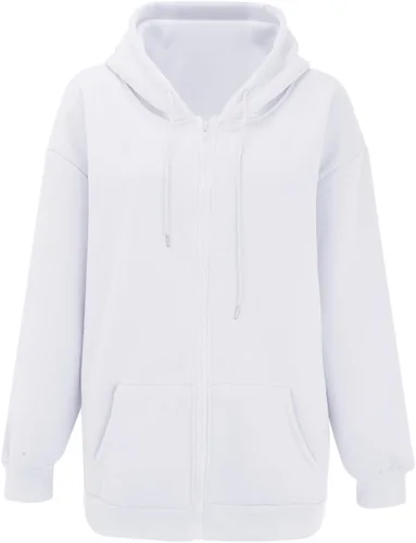 Miniatura 5 de SHAOBGE Sudaderas de otoño para mujer, sudaderas con cremallera de gran tamaño, ropa Y2K, chaqueta casual con cordón y bolsillos