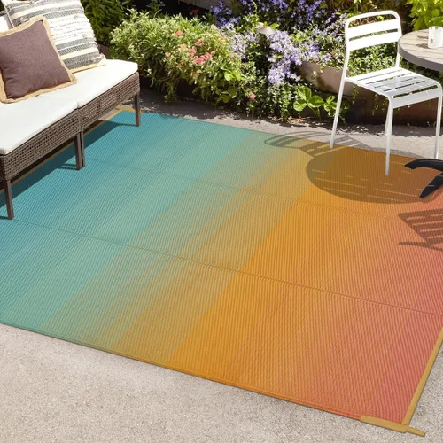 Miniatura 56 de Anidaroel Alfombras de exterior de 6 x 9 pies para patios, impermeables, reversibles, de plástico tropical, alfombra de campamento, alfombra grande