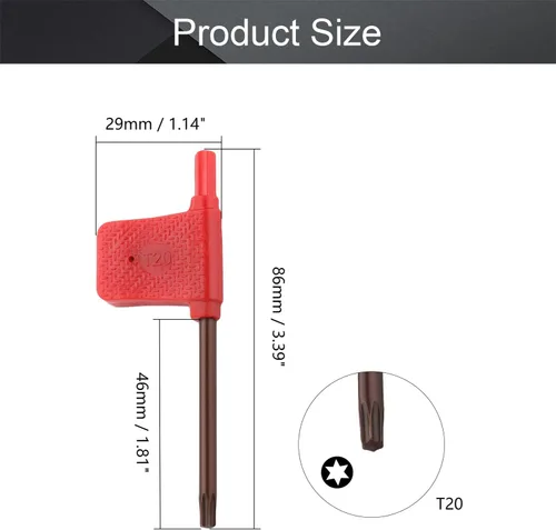 Miniatura 2 de Utoolmart Destornillador Torx, llave inglesa T20 S2 con mango de bandera de estrella, 10