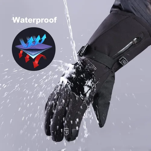 Miniatura 6 de FREE SOLDIER Guantes de esquí de nieve con pantalla táctil impermeables para hombres y mujeres, guantes de snowboard de invierno 3M Thinsulate