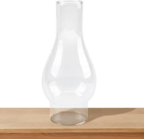 Chimenea pequeña para lámpara de aceite, pantalla de vidrio transparente de 6.5 pulgadas de largo para reemplazo de lámpara de queroseno de base de