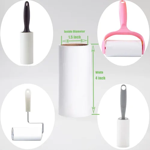 Miniatura 2 de Recambios de rodillo de pelusa de 4 pulgadas, extra pegajoso para el pelo de mascotas, diámetro interior de 1.5 pulgadas, 60 hojas por rollo Solo