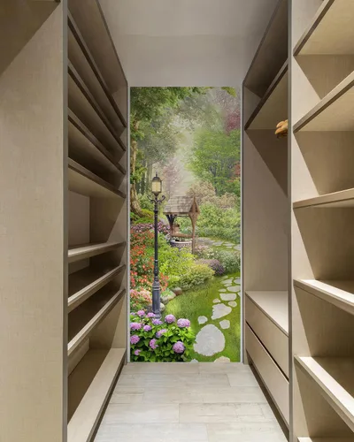 Miniatura 4 de FLFK - Adhesivo para puerta, papel tapiz escénico de pelar y pegar, mural autoadhesivo removible para decoración del hogar, 30.3" x 78.7", juego