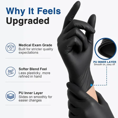 Miniatura 5 de Schneider Vinyl Synthetic Exam Gloves, 4 Mil, Latex Free Disposable Gloves for Medical, Cooking, Cleaning, and Food Prep