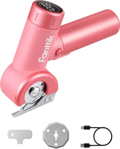 Fanttik C8 Nano Easyswap - Tijeras eléctricas inalámbricas con pantalla LED, cortador de cartón recargable tipo C con 2 cuchillas, cambio de hoja