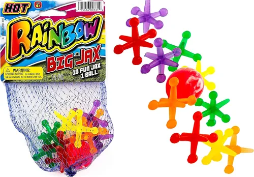 JA-RU Juego de juguetes Big Jacks (paquete de 1 unidad) Kids Jax Classic Games Great Party Favores o relleno de piñata a granel. 731-1