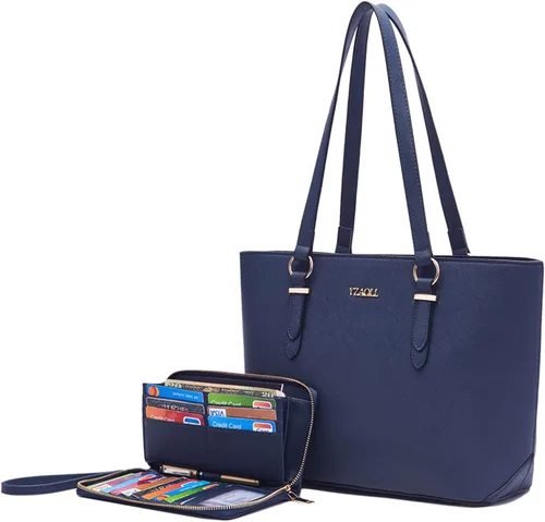 Miniatura 19 de YZAOLL Bolsos para mujer de cuero sintético, medianos y grandes, bolso de hombro, cartera, juego de bolso de mano y billetera