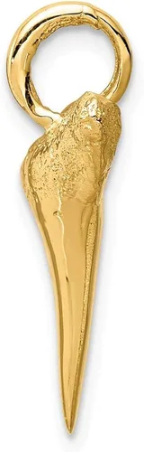 Miniatura 2 de Colgante de oro amarillo macizo de 14 quilates con diente de tiburón para hombre