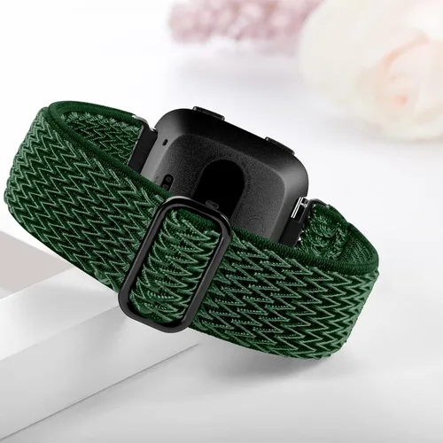 Miniatura 5 de Bandas elásticas compatibles con Fitbit Versa 2 Band para mujeres y hombres, correa deportiva suave ajustable de nailon trenzado transpirable