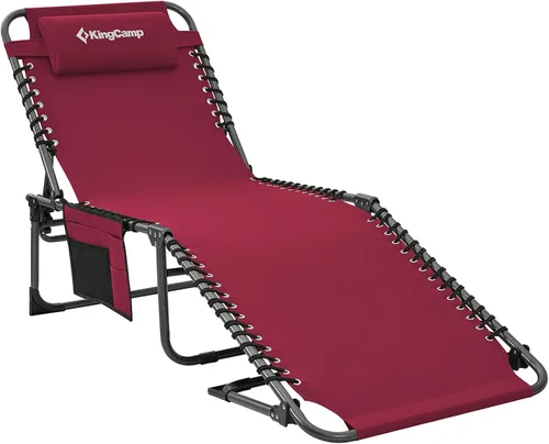 Miniatura 10 de KingCamp Silla bronceadora de gran tamaño, extra ancha, acolchada, plegable, portátil, ajustable, 5 posiciones, 440 libras, tumbona resistente