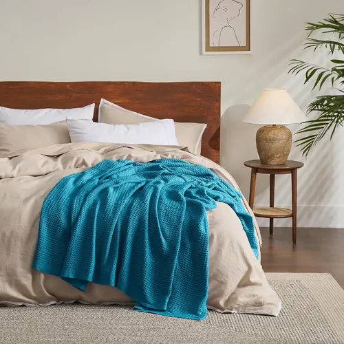 Miniatura 26 de Bedsure Gentlesoft - Manta de 100% algodón tamaño Twin XL para dormitorio universitario - Transpirable y suave, manta Twin de tejido waffle para 01