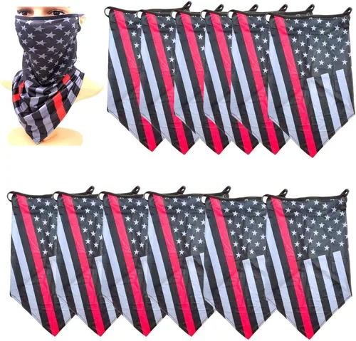 Miniatura 18 de Paquete de 12 polainas para el cuello, bufanda, máscara facial, bandanas para hombres y mujeres, máscara facial, pasamontañas, diademas