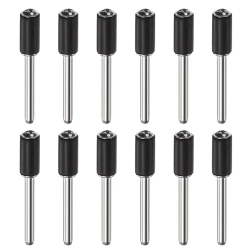 HARFINGTON 12 mandriles de goma de tambor de lijado de 1/4 de pulgada con vástago de 1/8 de pulgada para lijadora de tambor amoladora rotativa