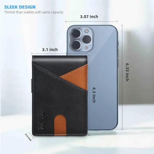 Miniatura 14 de Zitahli - Billeteras delgadas RFID para hombres, billetera de cuero flexible con clip de dinero, cartera minimalista con bolsillo frontal
